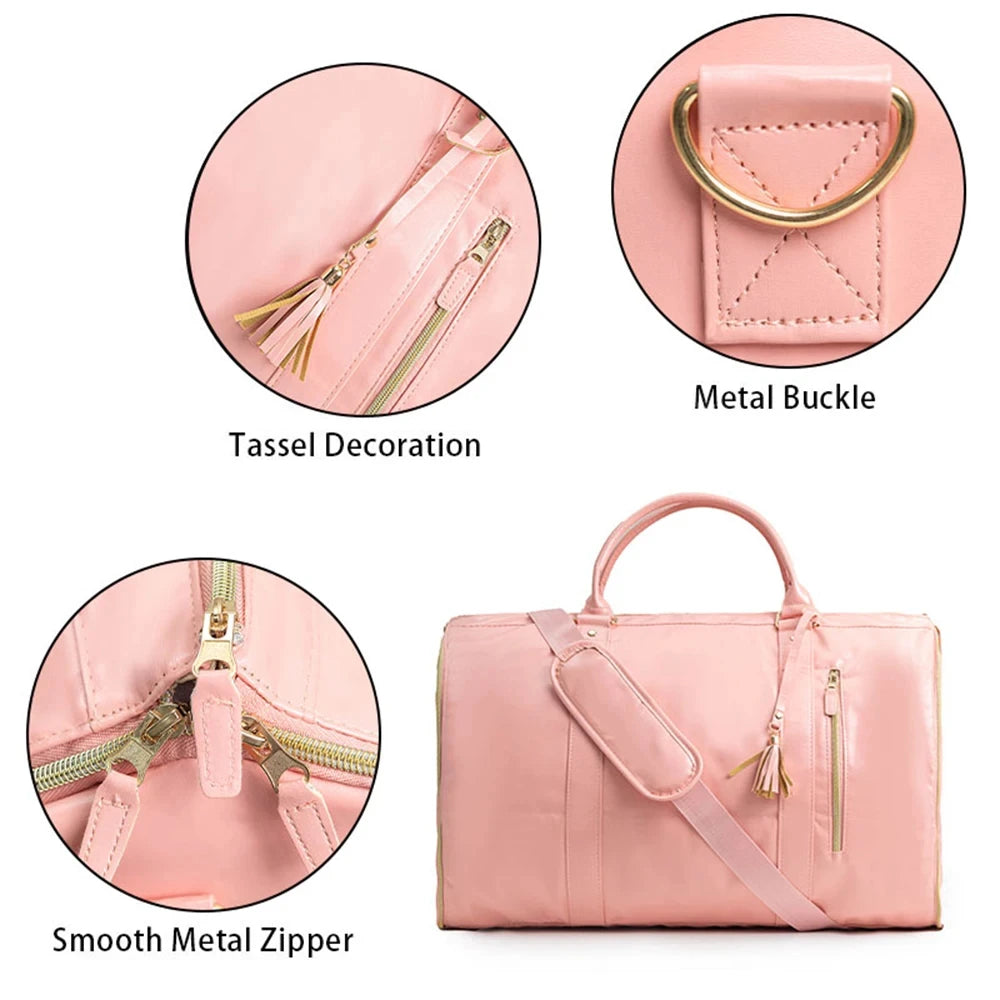 Foldable Suitbag Waterproof Clothes Totes Large Capacity Travel Duffle Bags Women