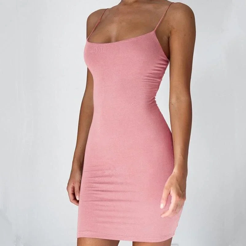 Summer Spaghetti Strap Mini Dress 2026 Women