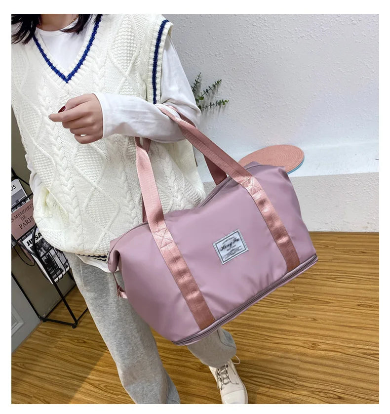 Travel Duffle Bag Nylon Waterproof Sports Gym Tote Bags for Women