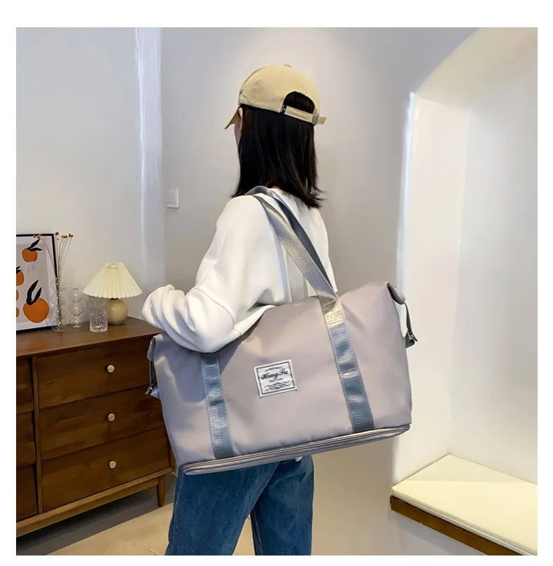 Travel Duffle Bag Nylon Waterproof Sports Gym Tote Bags for Women