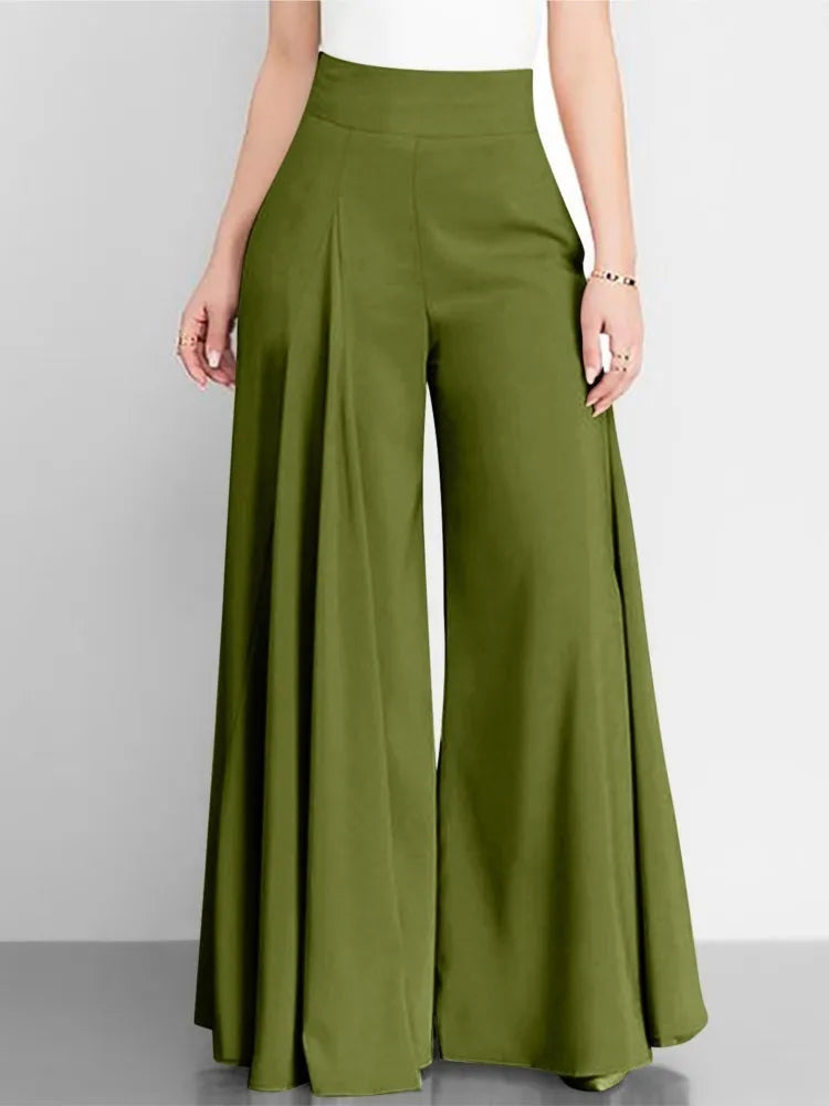 Fashion High Waist Wide Leg Pants For Women Elegant Casual Office