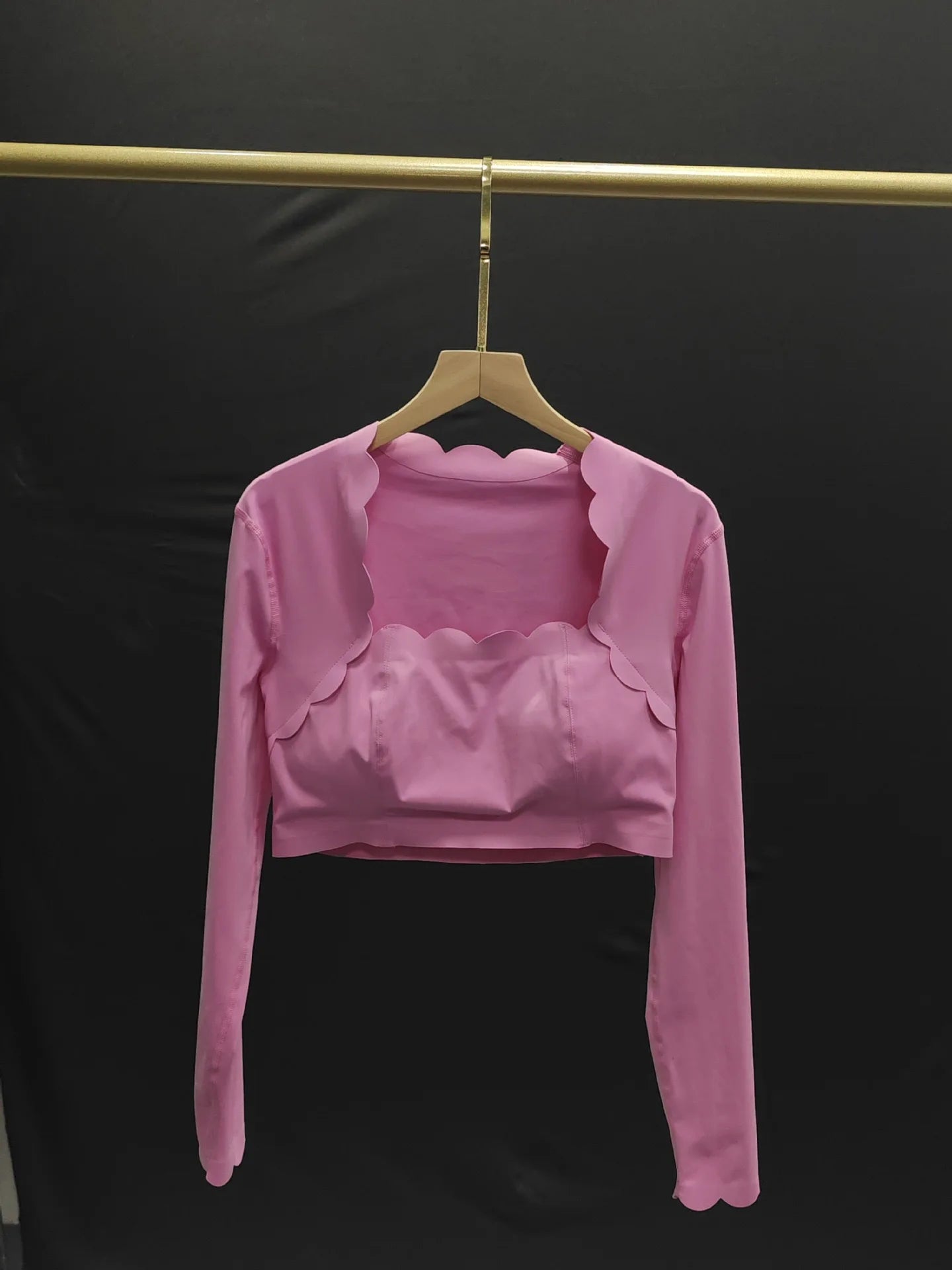 Black Square Neck Tight High Elastic Skinny Yoga Sports Long Sleeves