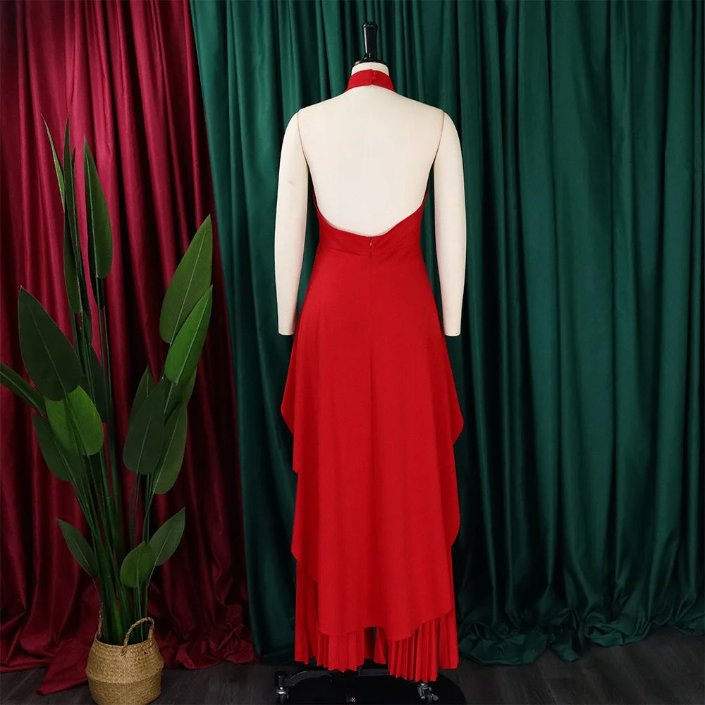 Elegant Tow Piece Set Women Outfit Backless Top