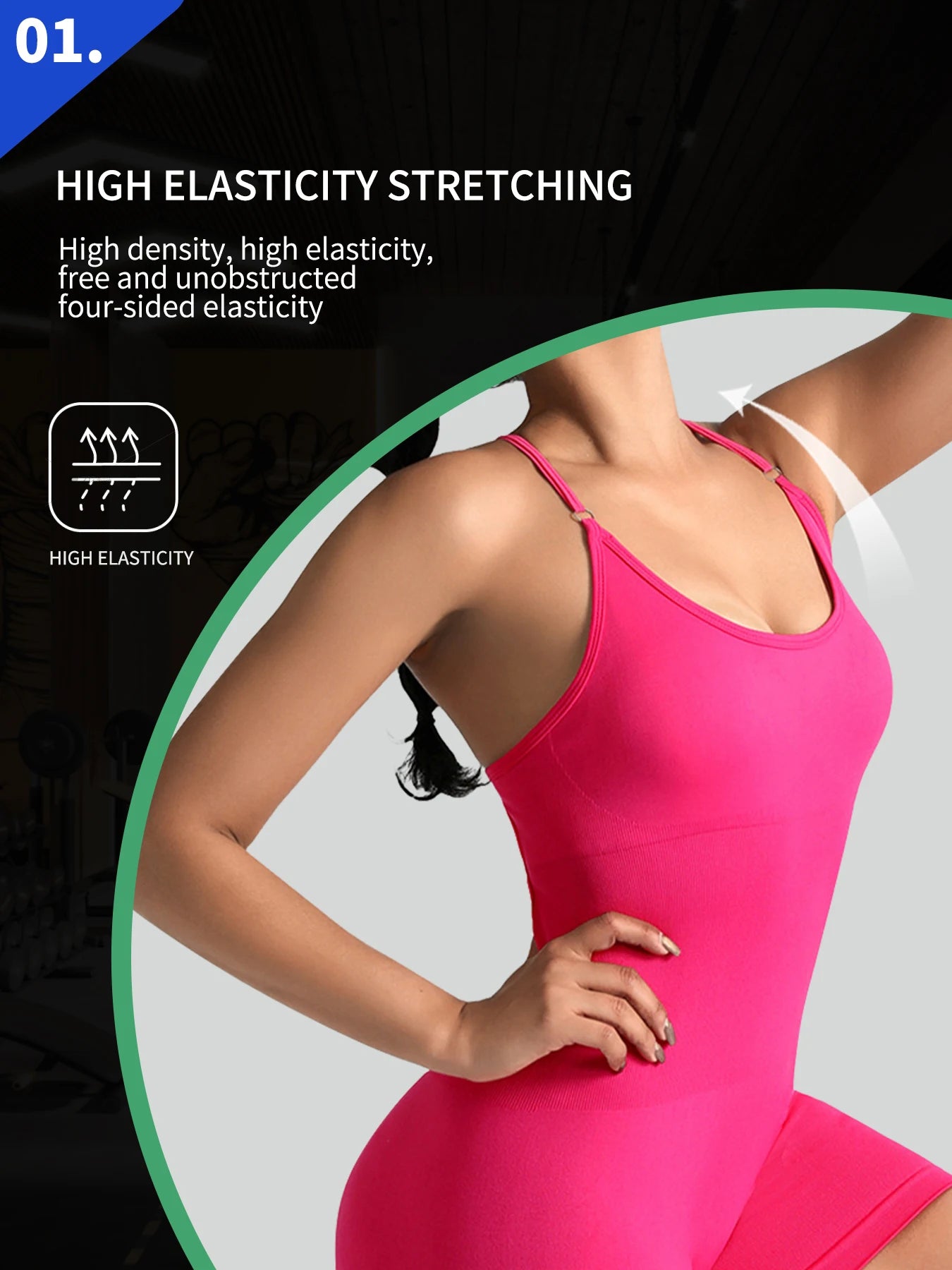 One-Piece Yoga Jumpsuit – Women’s Skinny Short Fitness Bodysuit