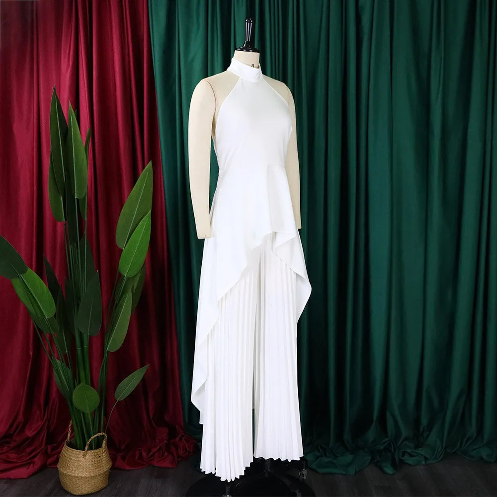 Elegant Tow Piece Set Women Outfit Backless Top