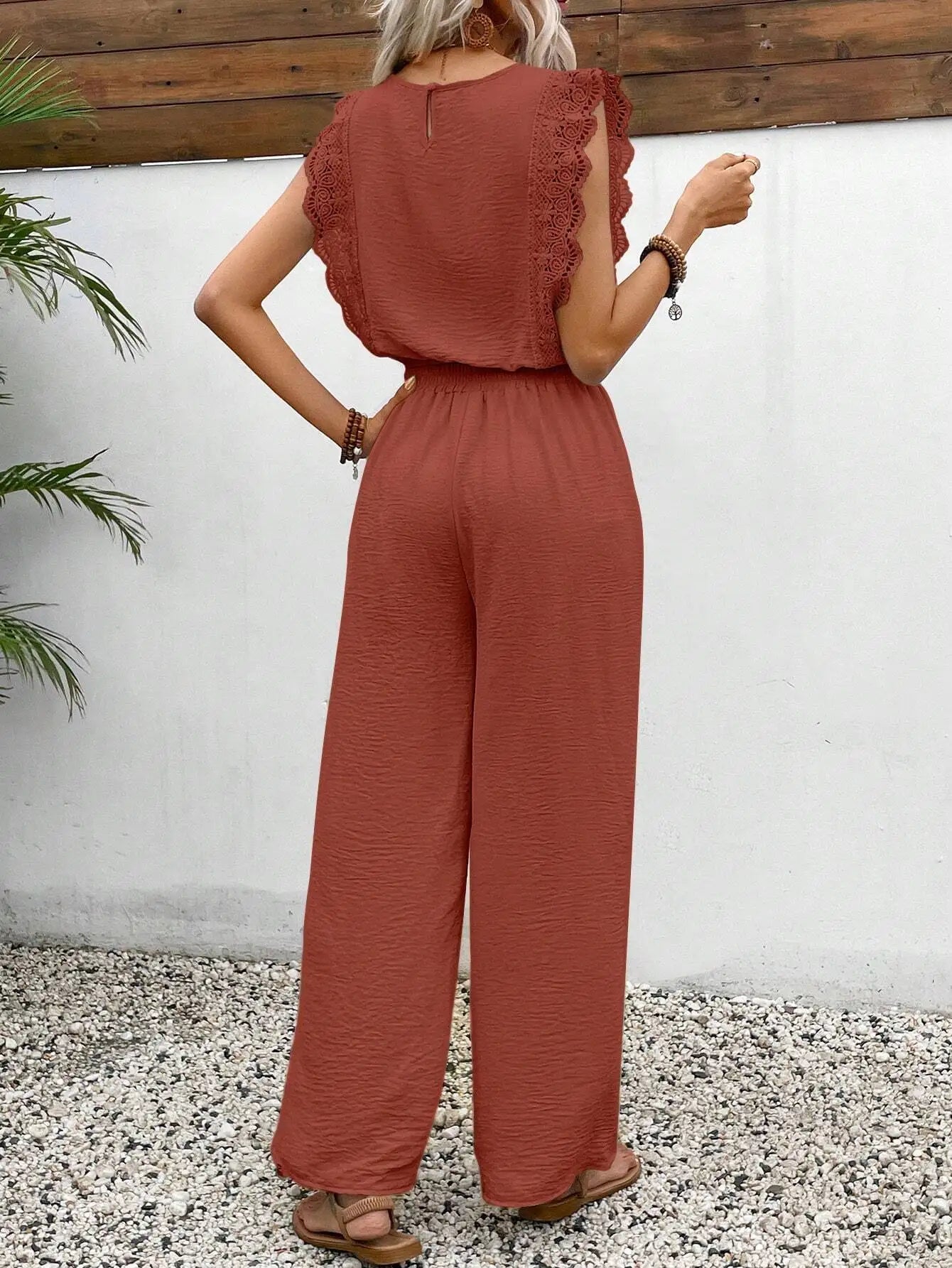 2026 Summer Women's Sleeveless O-Neck Top &amp; Elastic Waist Straight Pants 2-Piece Set