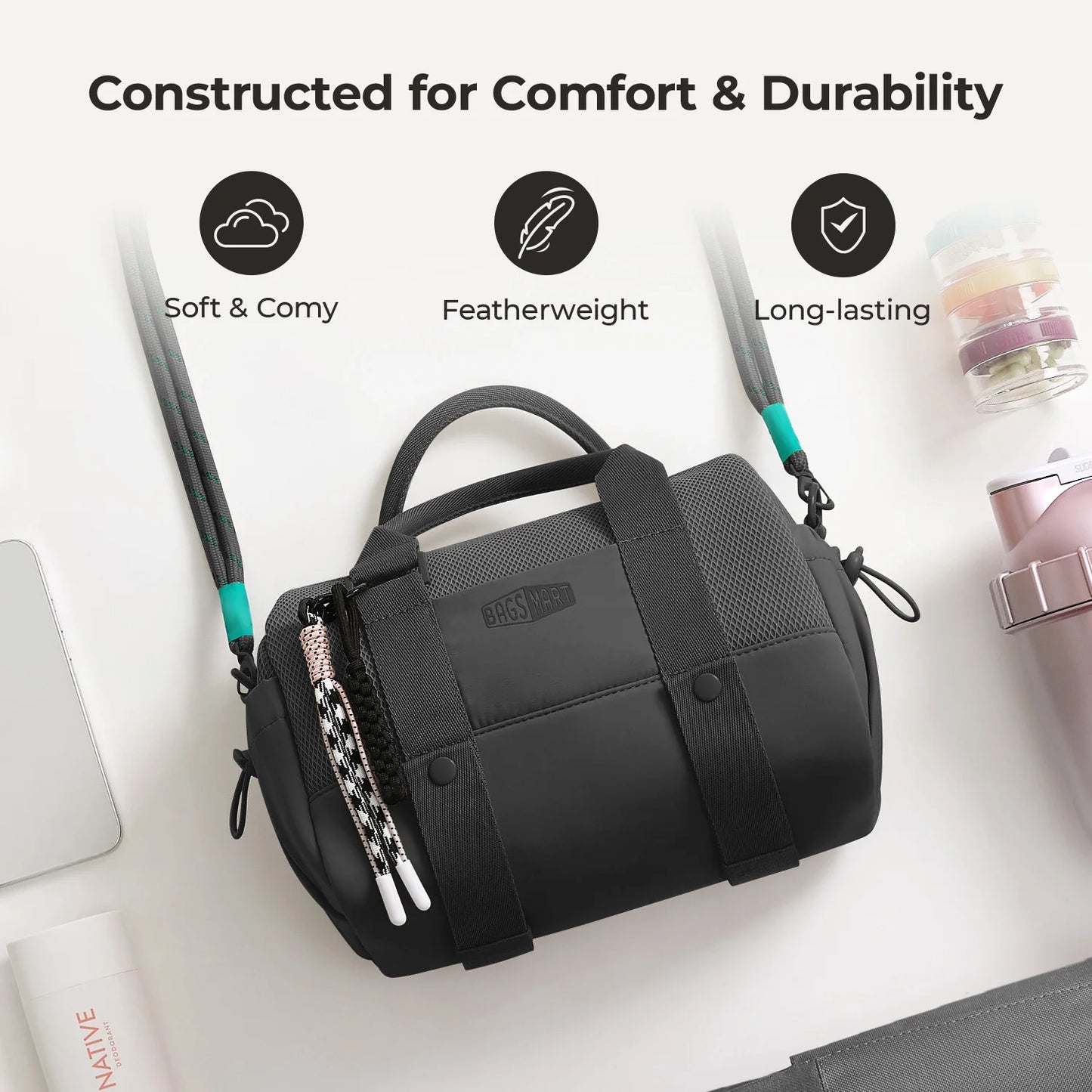 Boston Bag for Women Mini Duffel Shoulder Crossbody Bag Waterproof