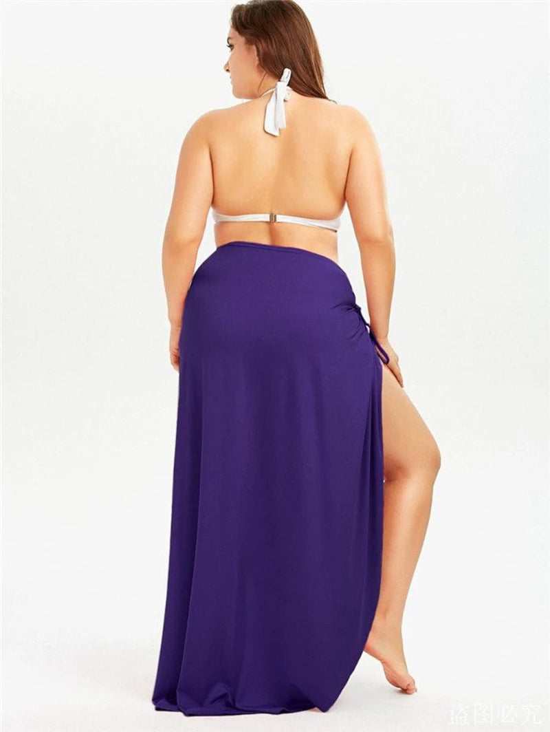 Women's Backless Crossover Swimsuit with Sheer Beach Wrap Skirt – 2K Tank Style