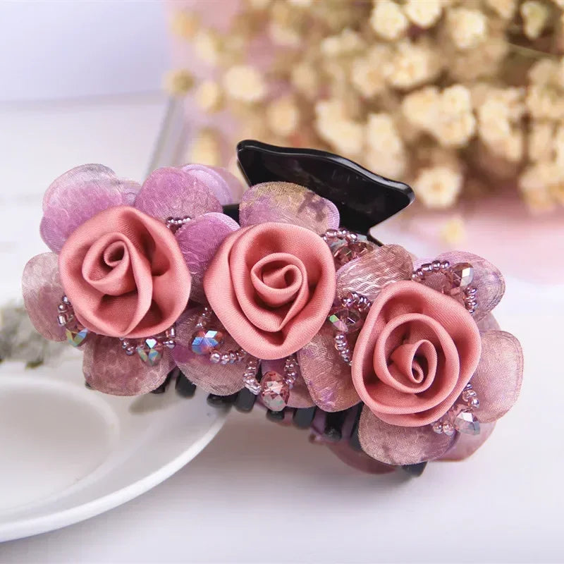 Women Hair Flowers  Claw Clips