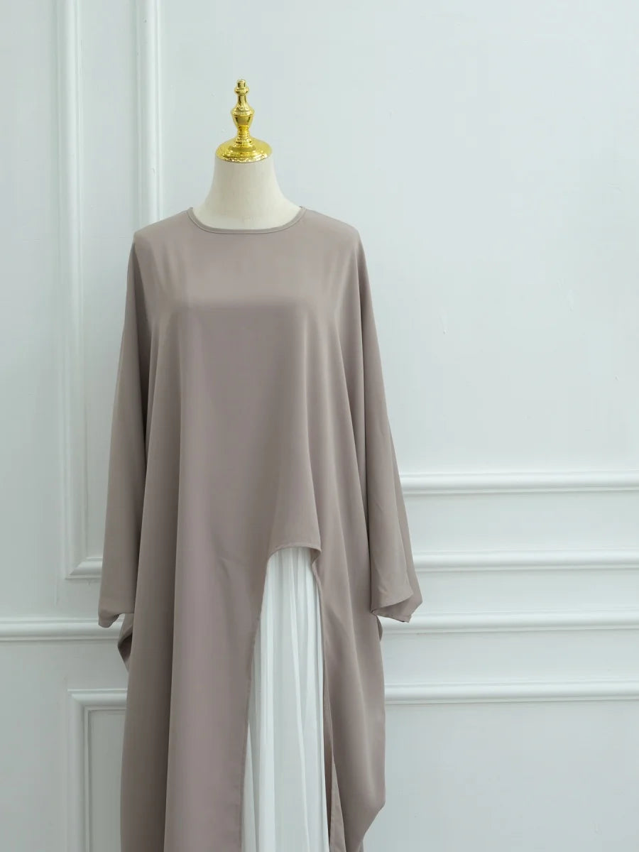 Elegant Modest Abaya – Irregular Solid Long Dress for Muslim Women