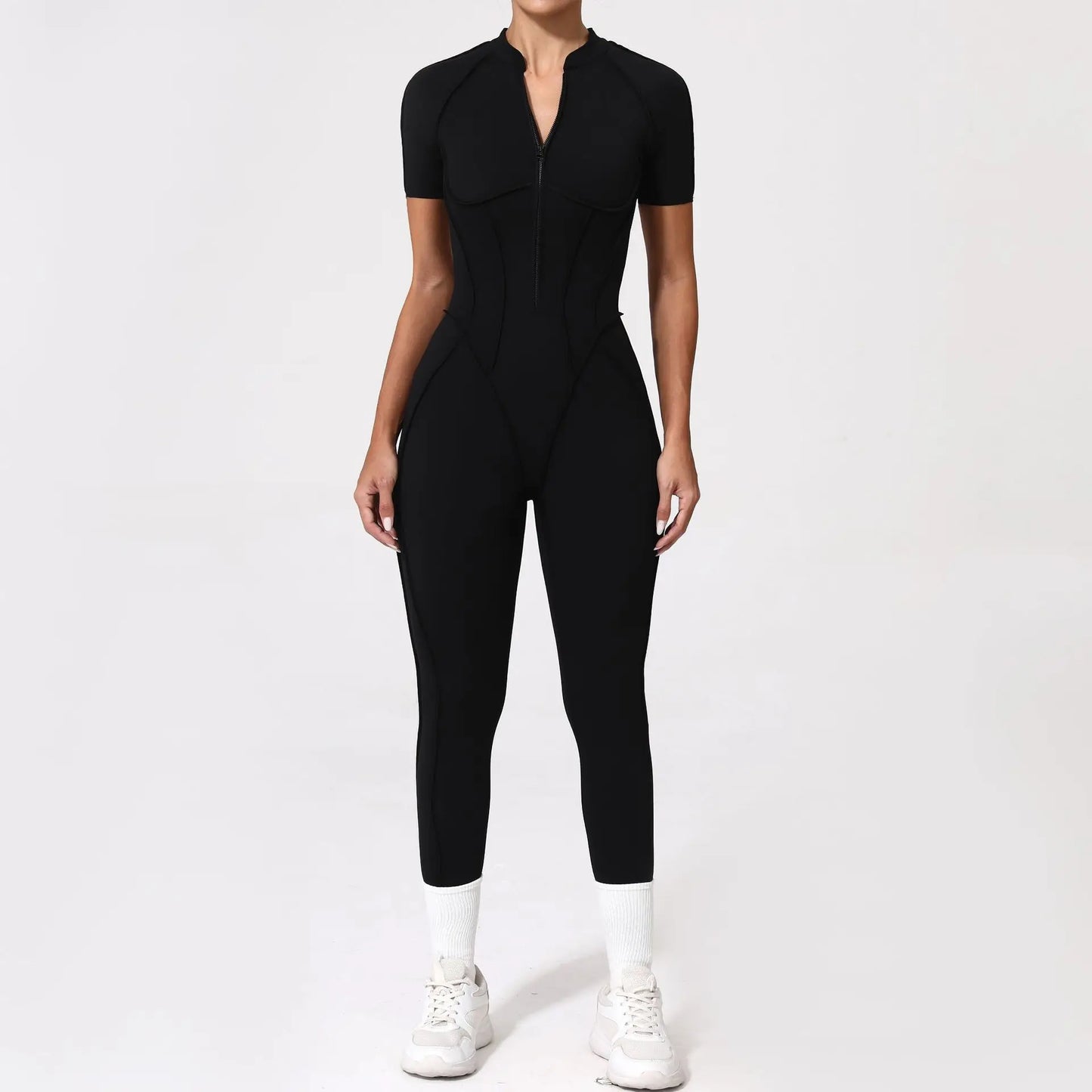 New Seamless Yoga Jumpsuits Sports Fitness Hip-lifting Backless Skinny Zipper