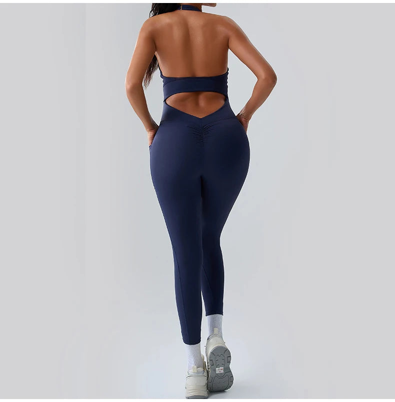 Jumpsuit Gym Set Women Training Yoga Suit Sportswear