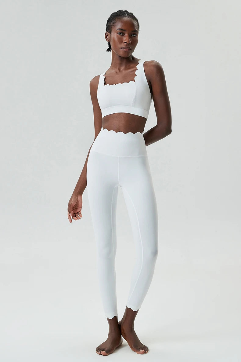 Women’s Solid Color Gym Suit – Two-Piece Super Stretch Fitness &amp; Yoga Set