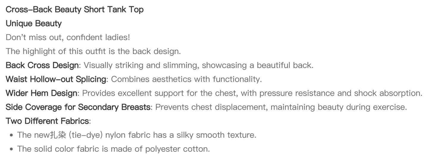 yoga suit set women's cross beauty back shockproof sports bra