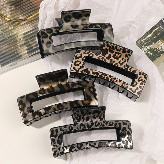 4Pcs Leopard Hair Claw Clips for Women Girls