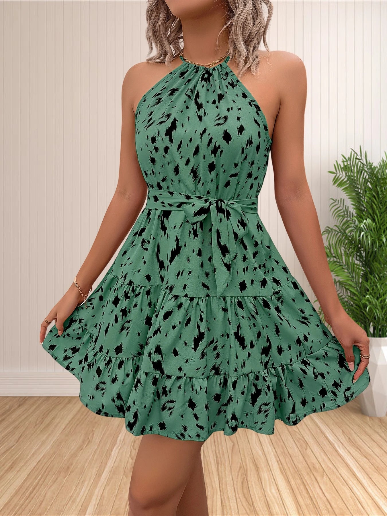 Women’s 2026 Summer Halter Neck Boho Sundress