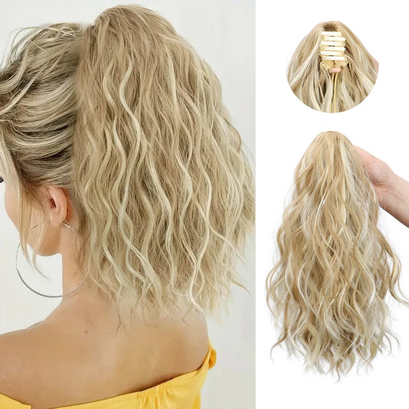 Water Wave Curly Claw Clip-in Ponytail Hair Extension