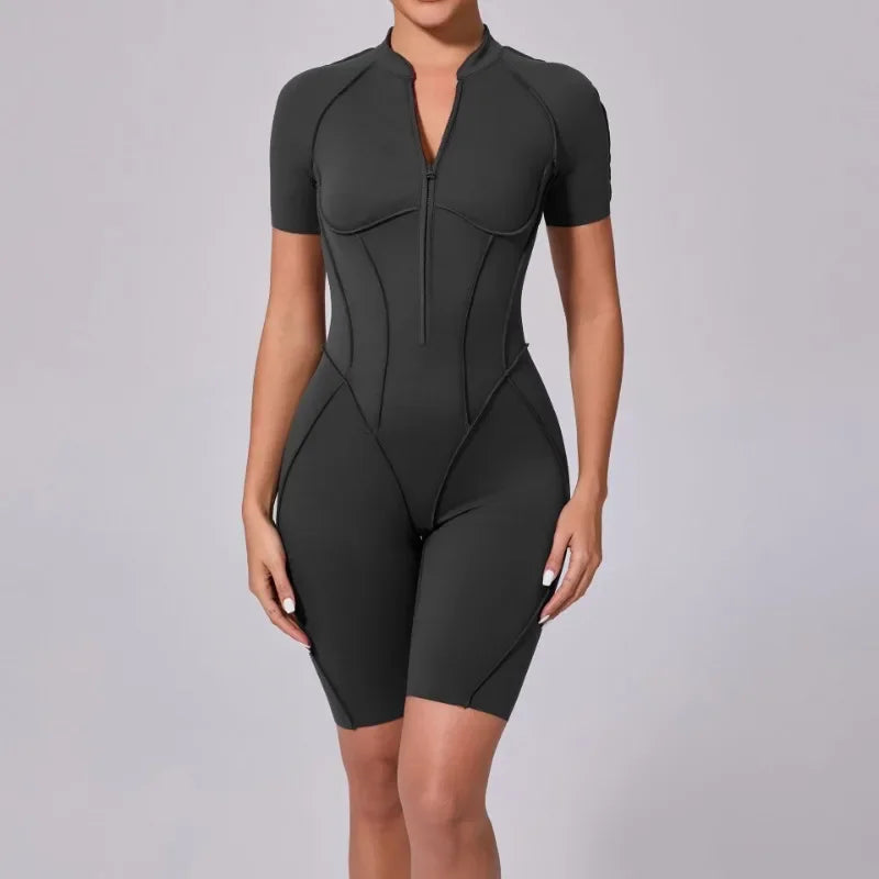 New Seamless Yoga Jumpsuits Sports Fitness Hip-lifting Backless Skinny Zipper
