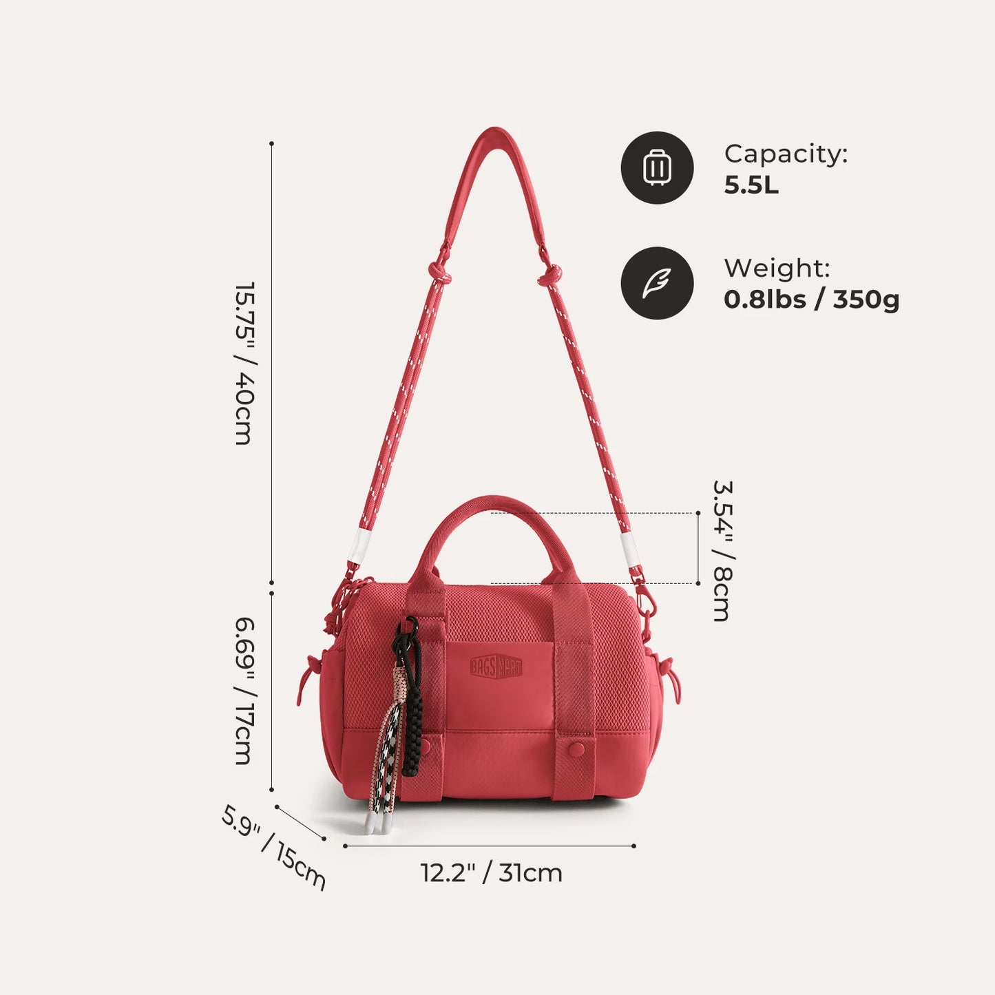Boston Bag for Women Mini Duffel Shoulder Crossbody Bag Waterproof
