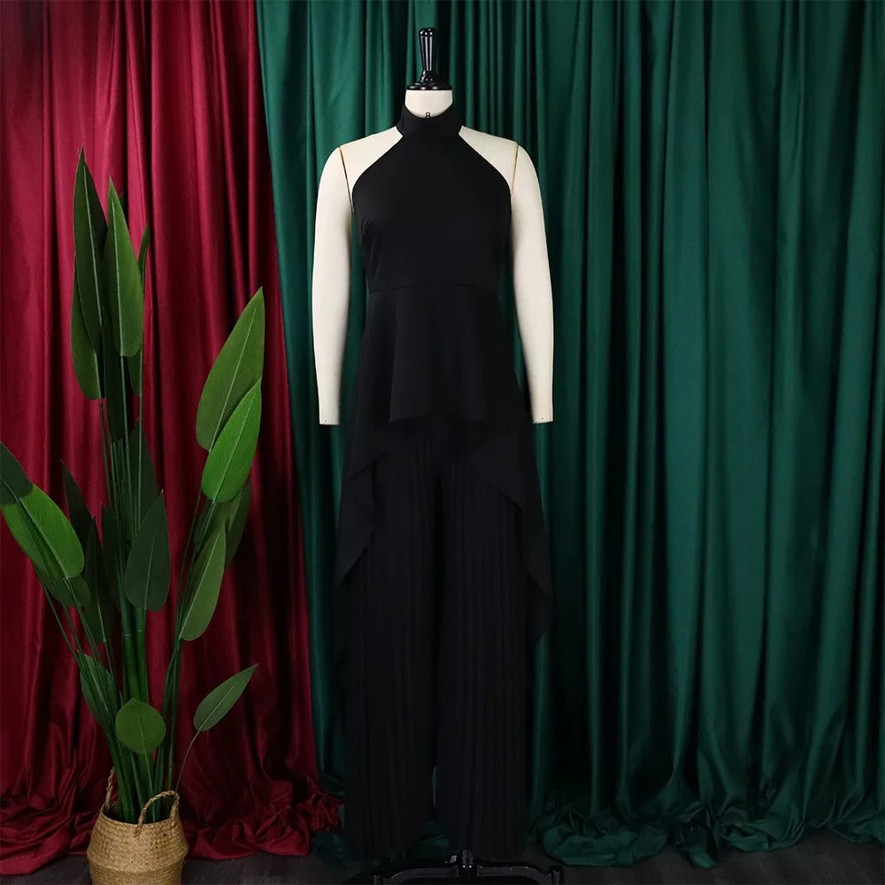 Elegant Tow Piece Set Women Outfit Backless Top