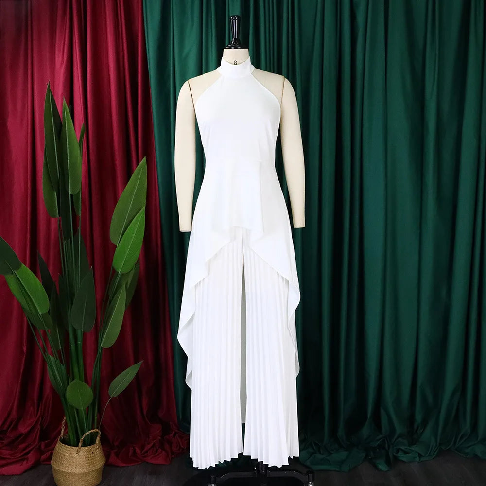 Elegant Tow Piece Set Women Outfit Backless Top