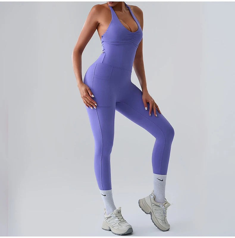 Jumpsuit Gym Set Women Training Yoga Suit Sportswear