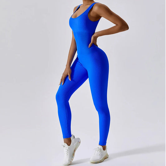 Spring Seamless One-Piece Yoga Suit Dance Belly Tightening Fitness Workout Set