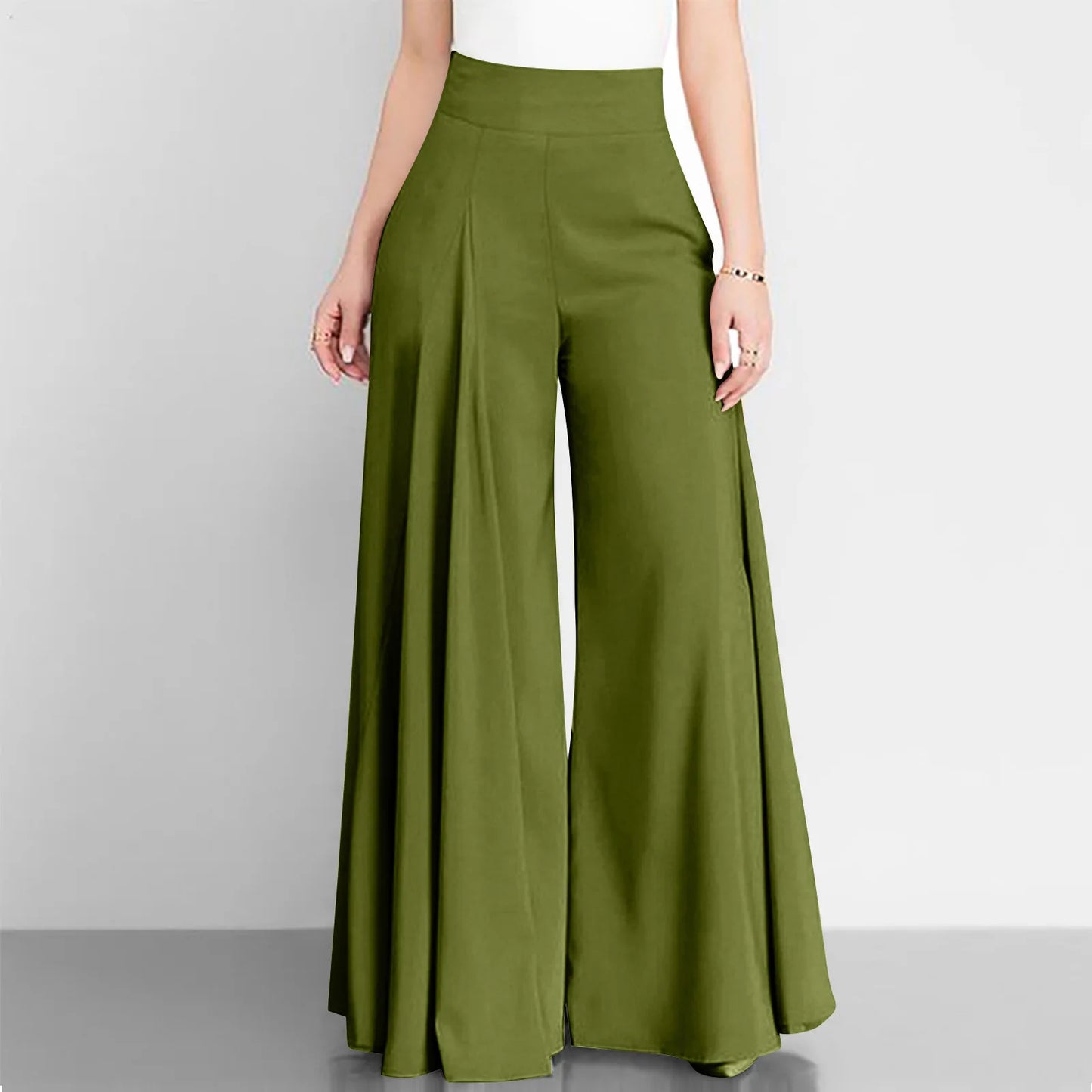 Fashion High Waist Wide Leg Pants For Women Elegant Casual Office