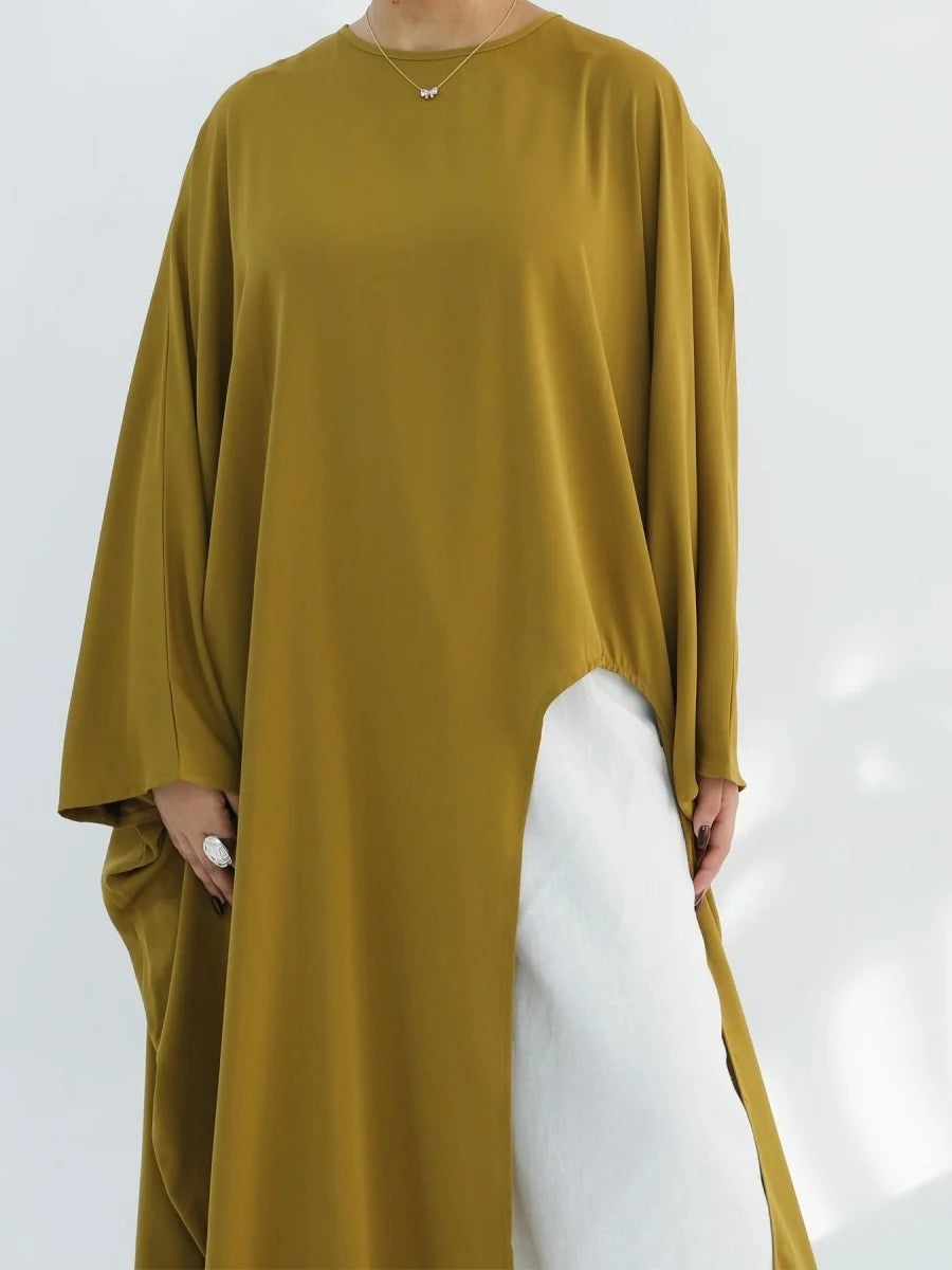 Elegant Modest Abaya – Irregular Solid Long Dress for Muslim Women