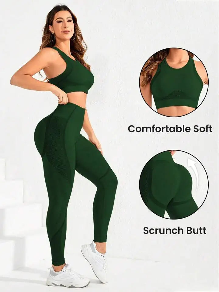 2-piece suit, women's yoga suit, beautiful back high waist trousers combination