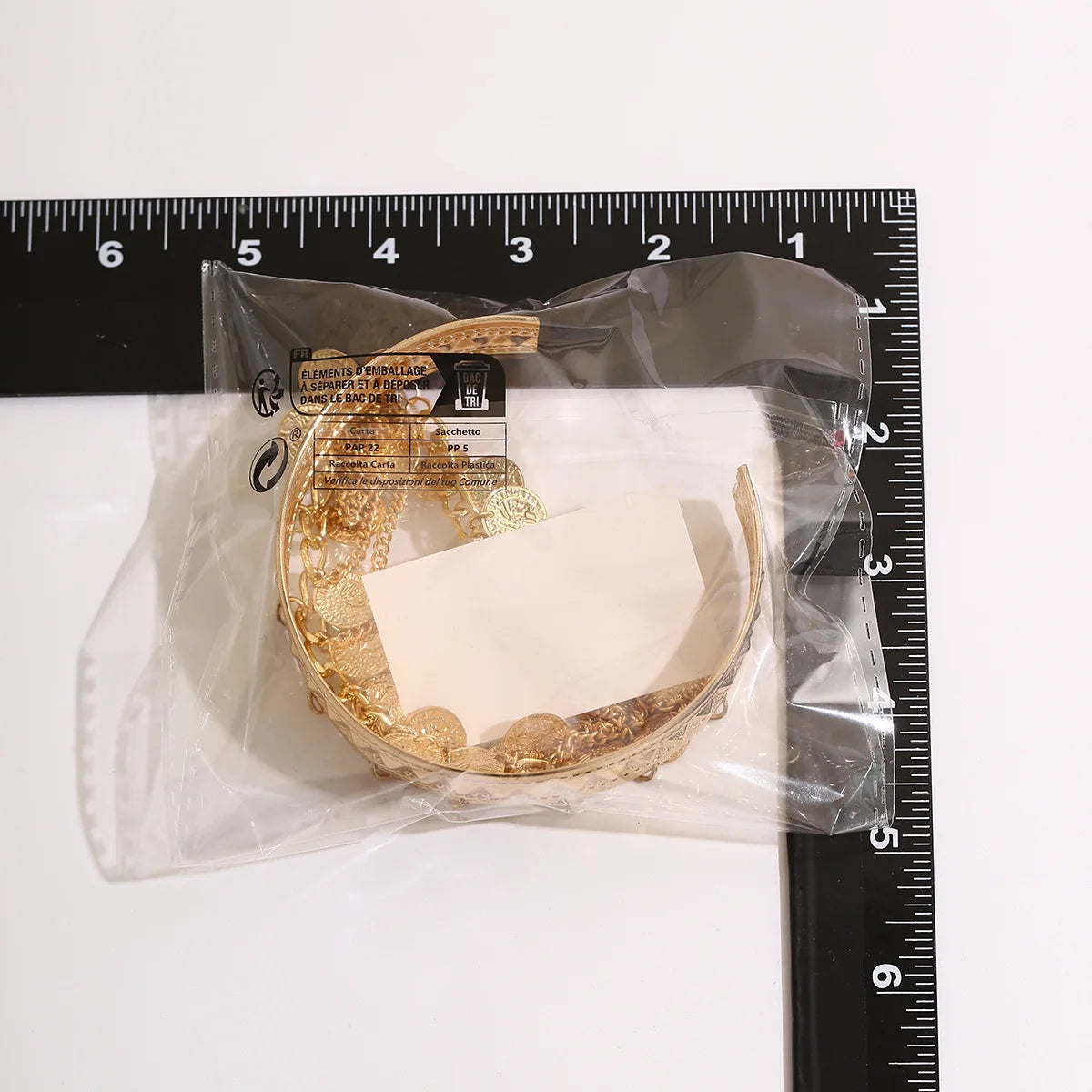 New Trendy Golden Metal Coin Leaf Chain Tassel Upper Arm Bangles Cuff Bracelet