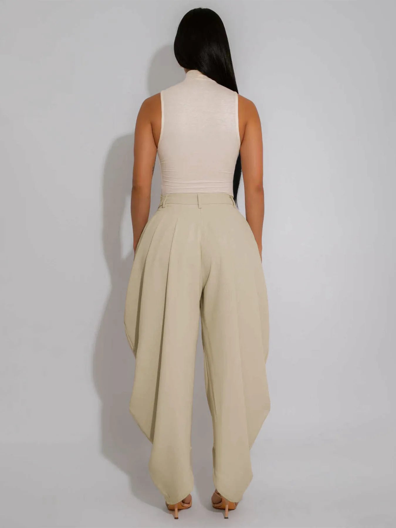 Loose Flower Bud Pants Women High Waist Long Pants