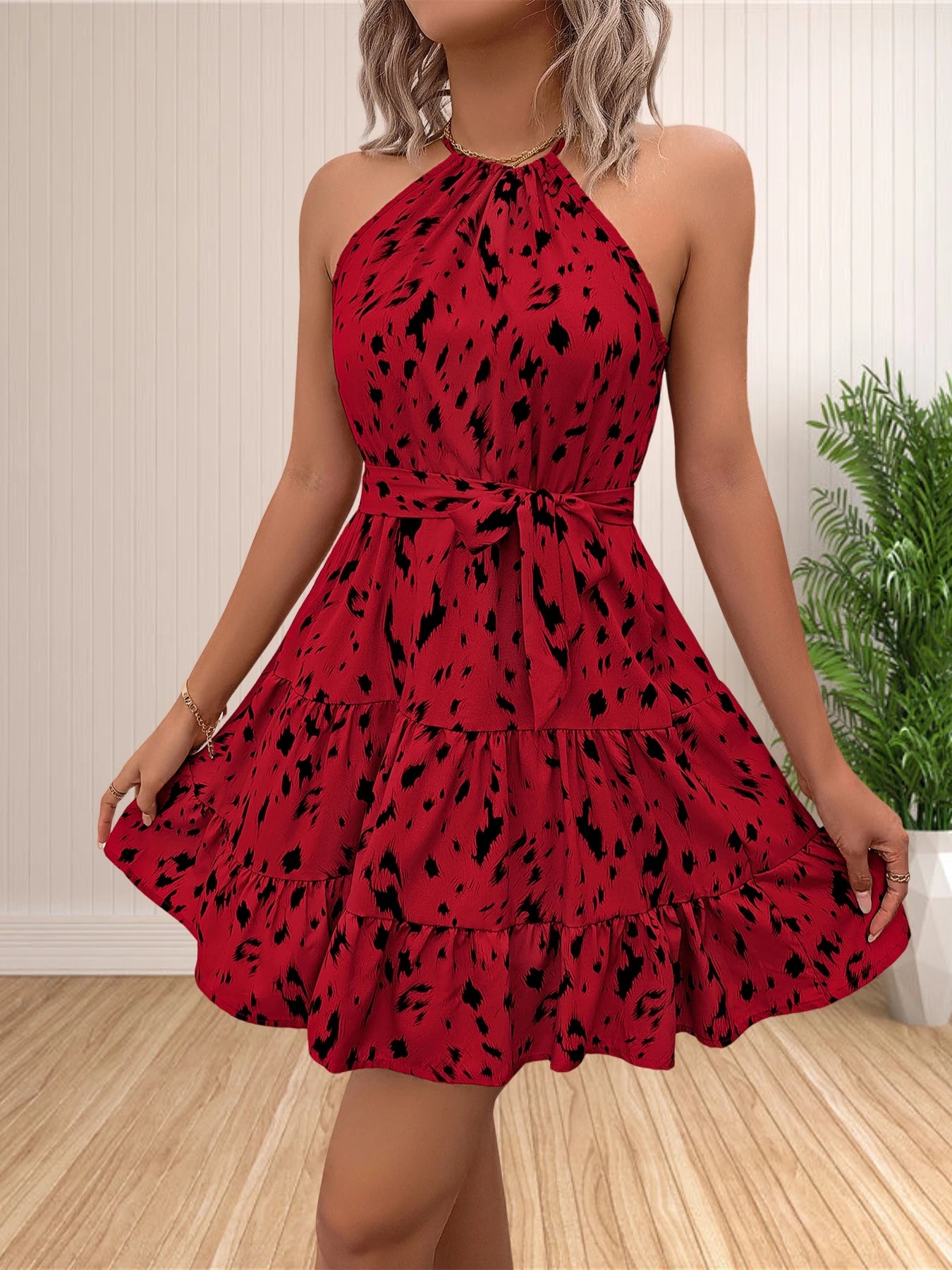 Women’s 2026 Summer Halter Neck Boho Sundress