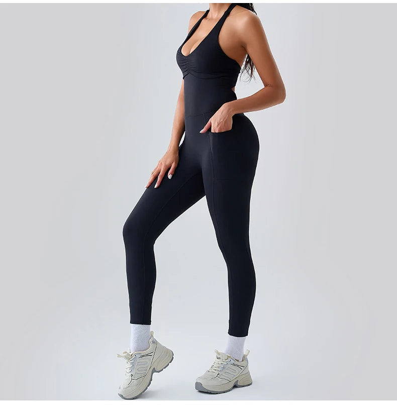 Jumpsuit Gym Set Women Training Yoga Suit Sportswear