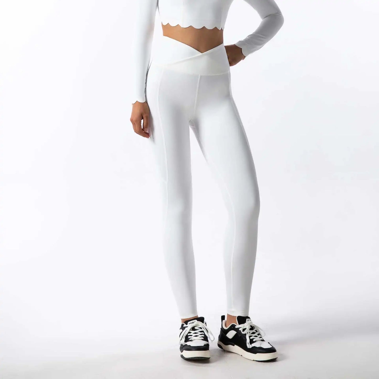 Black Square Neck Tight High Elastic Skinny Yoga Sports Long Sleeves