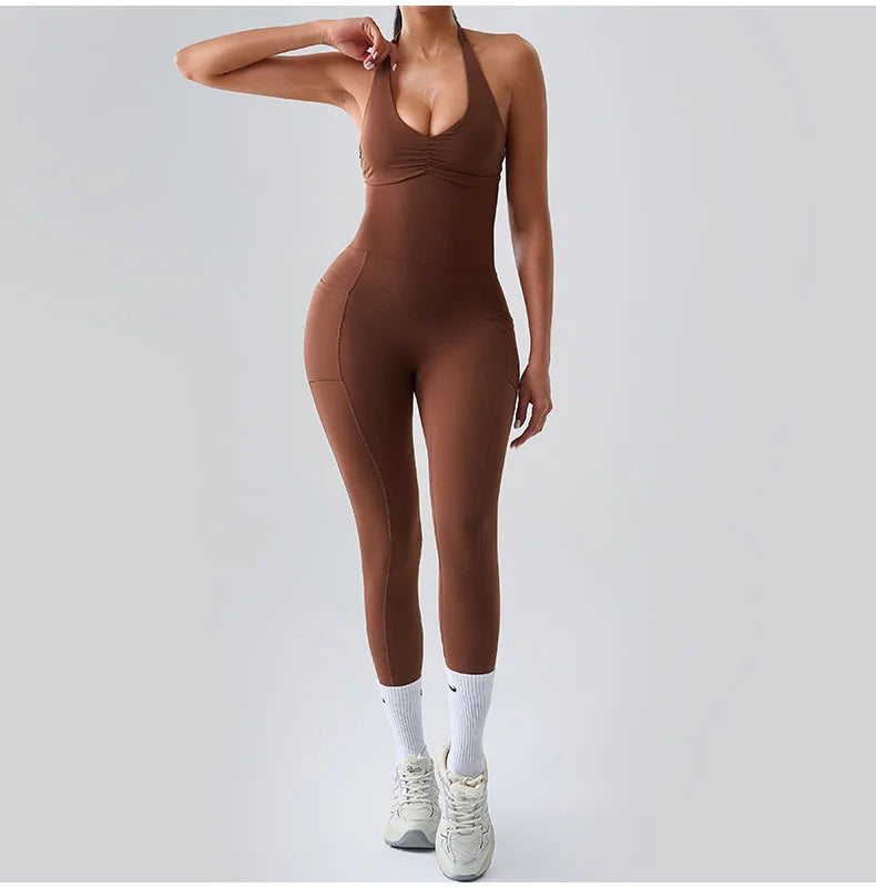 Jumpsuit Gym Set Women Training Yoga Suit Sportswear