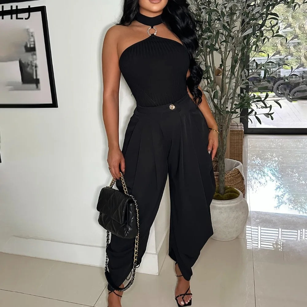 Loose Flower Bud Pants Women High Waist Long Pants