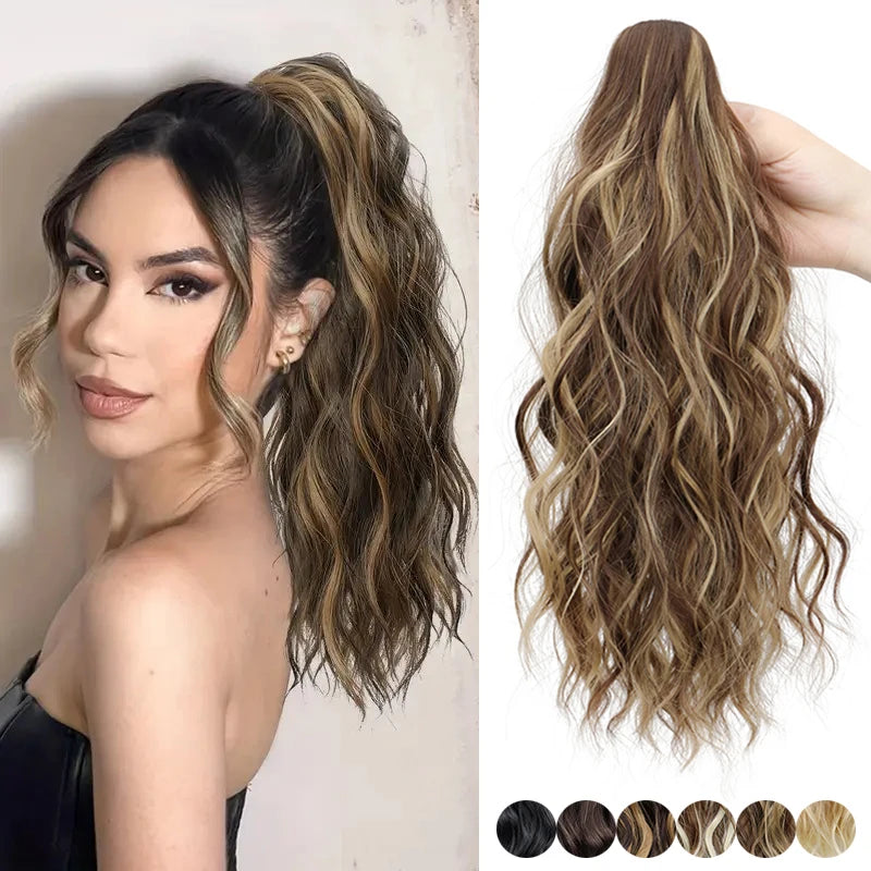 Water Wave Curly Claw Clip-in Ponytail Hair Extension
