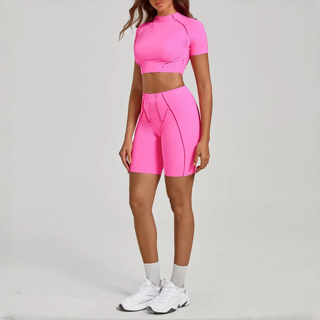 Seamless Yoga Sets Sports Fitness Hip-lifting High Waist Skinny Long-sleeved Suit Running Workout Gym Leggings Sets for Women