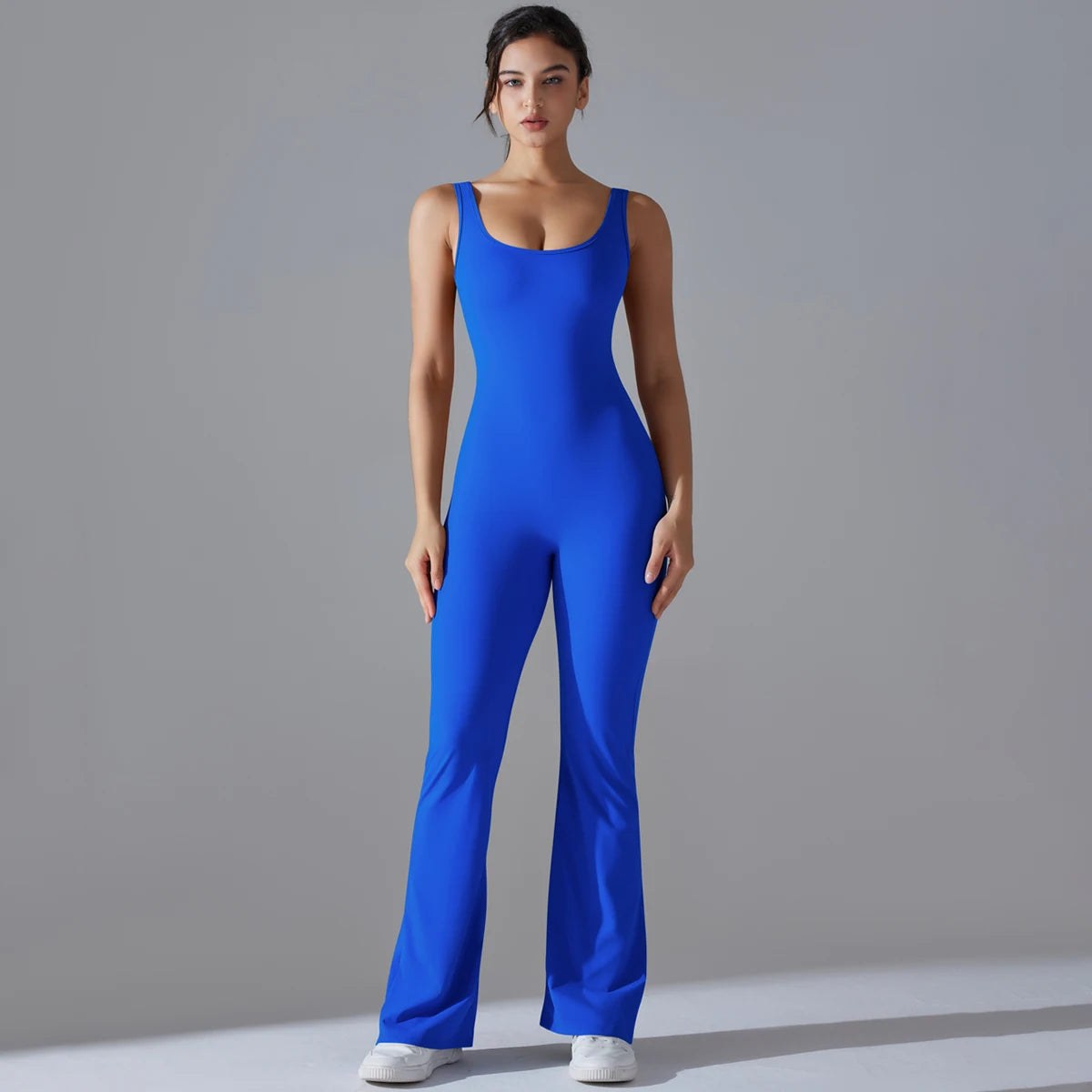 Sexy Back V Jumpsuit Gym Set Women Training Yoga Suit