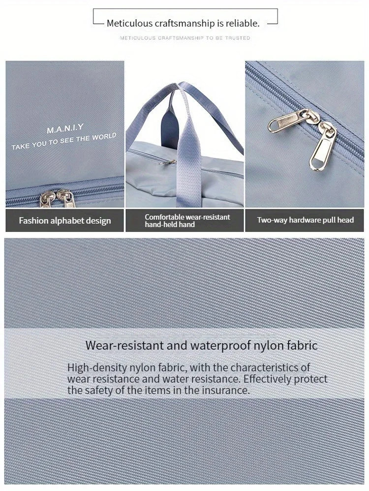 Expandable Travel Duffle Bag for Women, Sports Handbag, Fitness Bag, Large Capacity