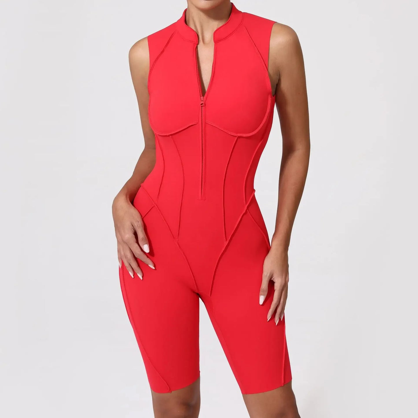 New Seamless Yoga Jumpsuits Sports Fitness Hip-lifting Backless Skinny Zipper