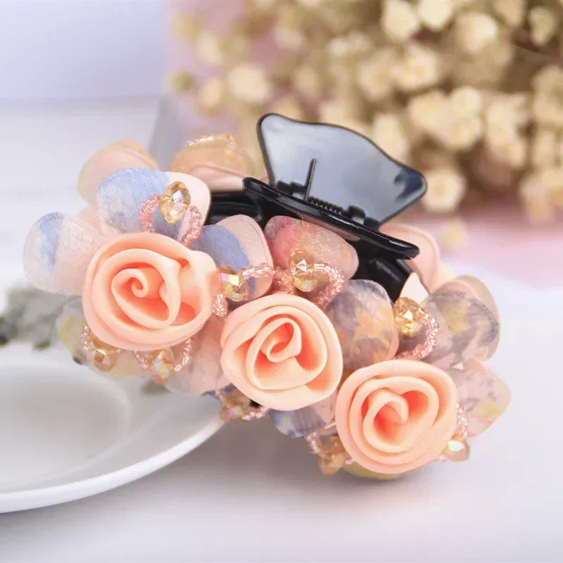 Women Hair Flowers  Claw Clips