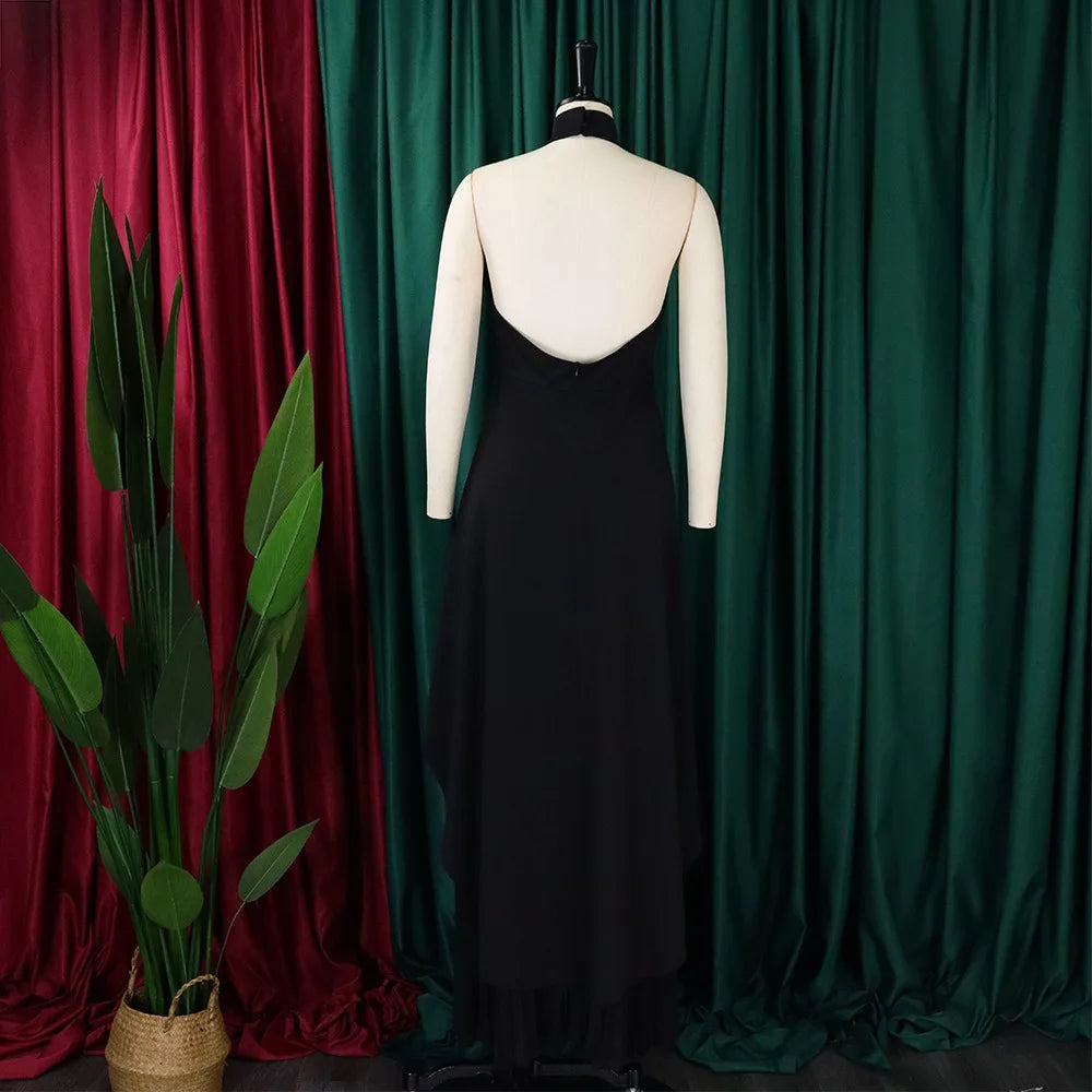 Elegant Tow Piece Set Women Outfit Backless Top