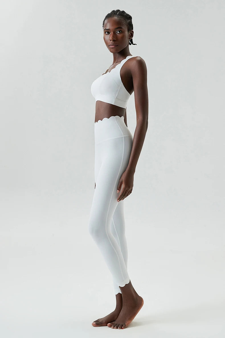 Women’s Solid Color Gym Suit – Two-Piece Super Stretch Fitness &amp; Yoga Set