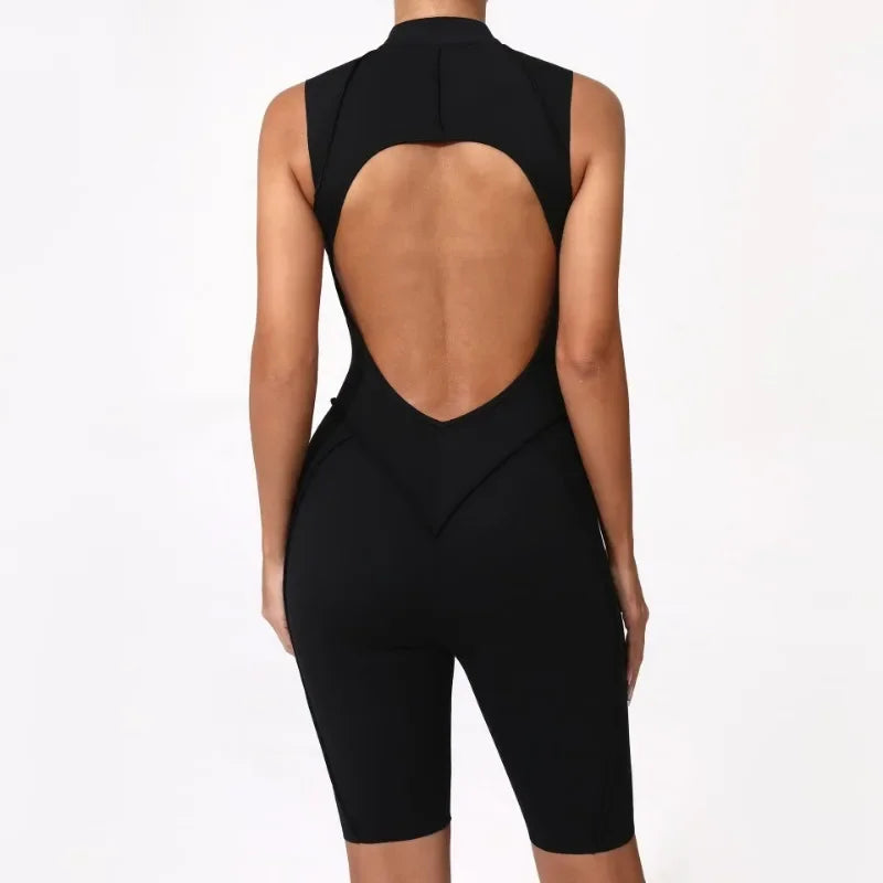 New Seamless Yoga Jumpsuits Sports Fitness Hip-lifting Backless Skinny Zipper
