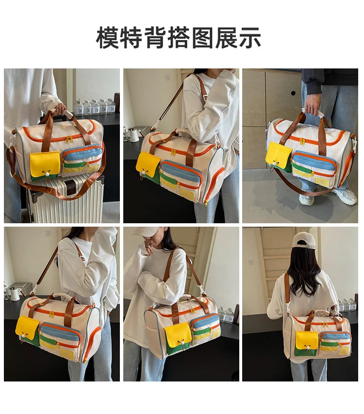 Travel Bag, Duffel Bag Cosmetics Bag, Professional Fitness Bag for Women