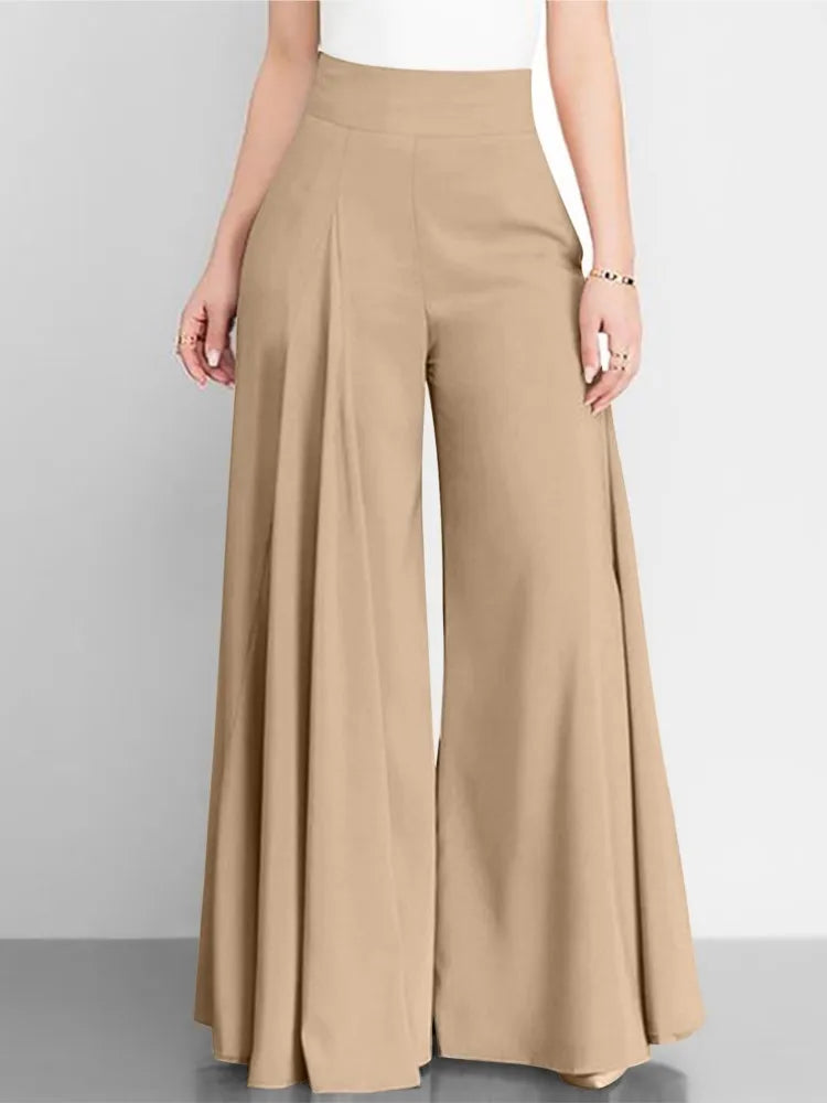 Fashion High Waist Wide Leg Pants For Women Elegant Casual Office