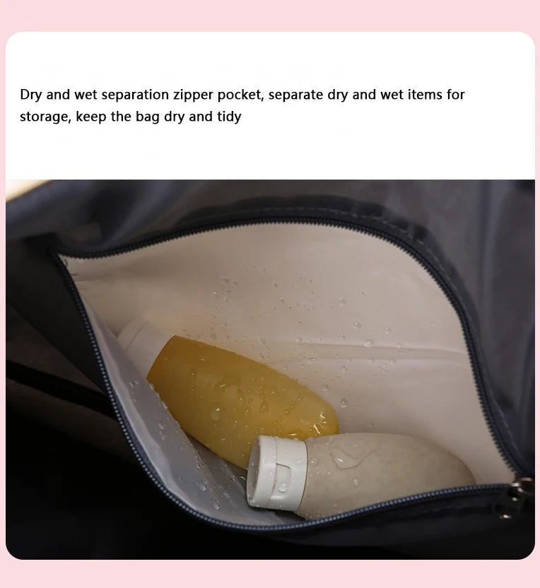 Durable Nylon Travel Duffle Bag, Portable Sports Gym Bag for Overnight Trips