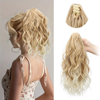 Water Wave Curly Claw Clip-in Ponytail Hair Extension